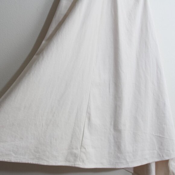 COS Gathered Asymmetric Midi Dress White V-Neck Ruched Cinched Sleeveless Small - Picture 13 of 16